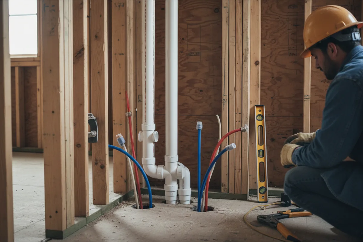 Drain and supply rough-in during Garbage Disposal Repair in Greenview